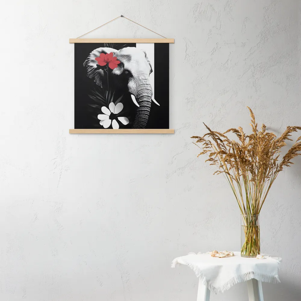 Elephant Harmony | Poster With Oak Wood Hanger | 18″×18″