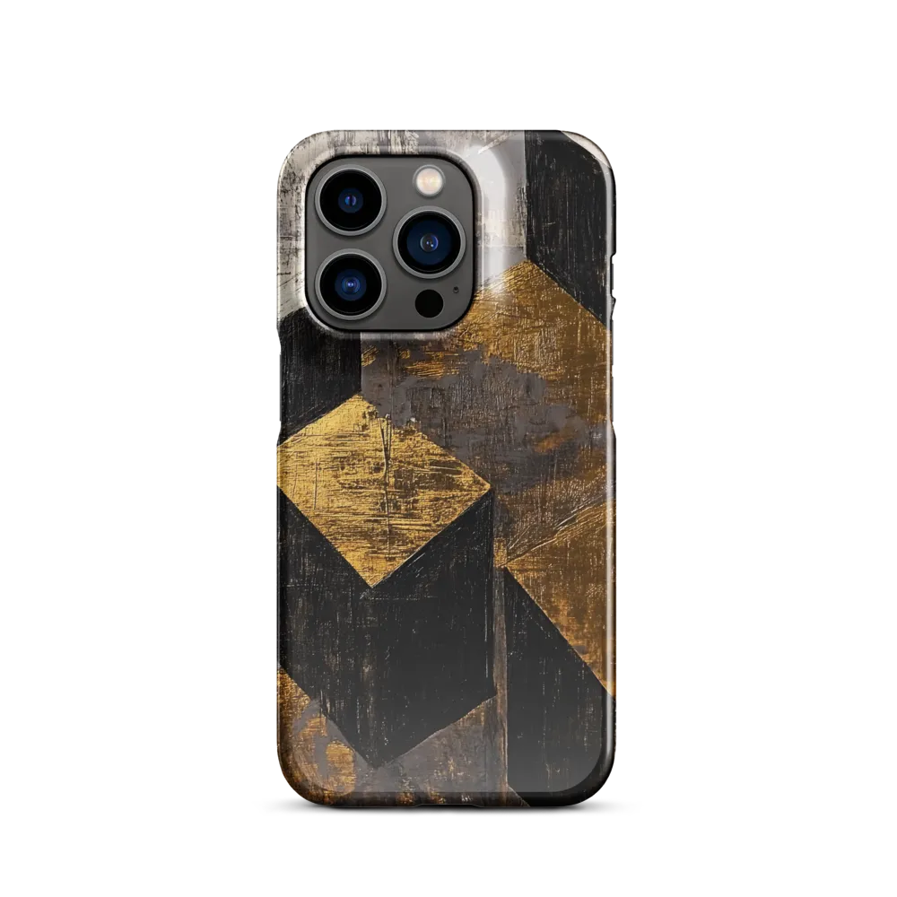 Geometric Harmony in Gold and Black | Phone Case |  14 Pro | Snap Case | Glossy