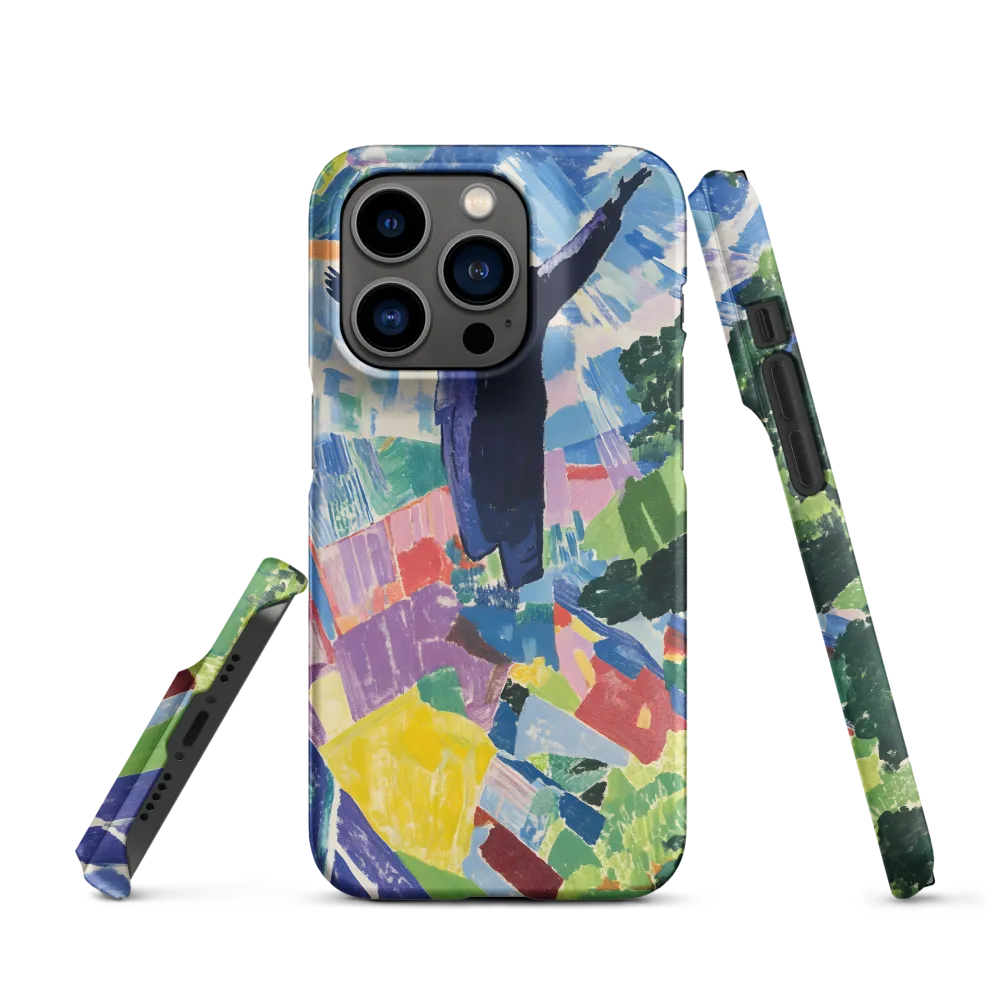 Elysium: A Soaring Figure Amidst Colorful Landscapes | Phone Case |  14 Pro | Snap Case | Matte