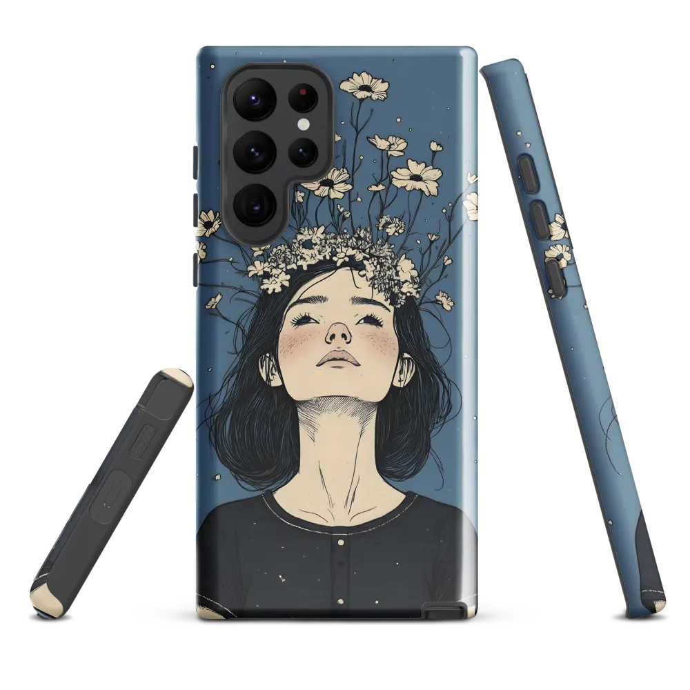 Floral Serenity: A Portrait of Tranquility | Phone Case |  S22 Ultra | Tough Case | Glossy