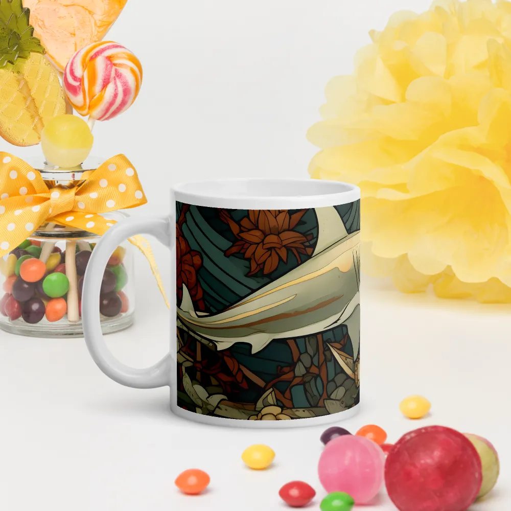 Dynamic Harmony of Sharks and Flora | Mugs | Multiple Sizes & Colors