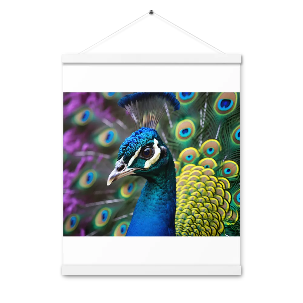 Regal Plumage: The Peacock's Splendor | Poster With White Wood Hanger | 16″×20″
