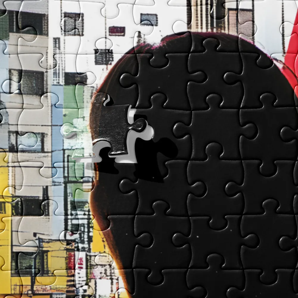 Urban Reflections: A Silhouette's Journey | Jigsaw Puzzle | 252 pieces