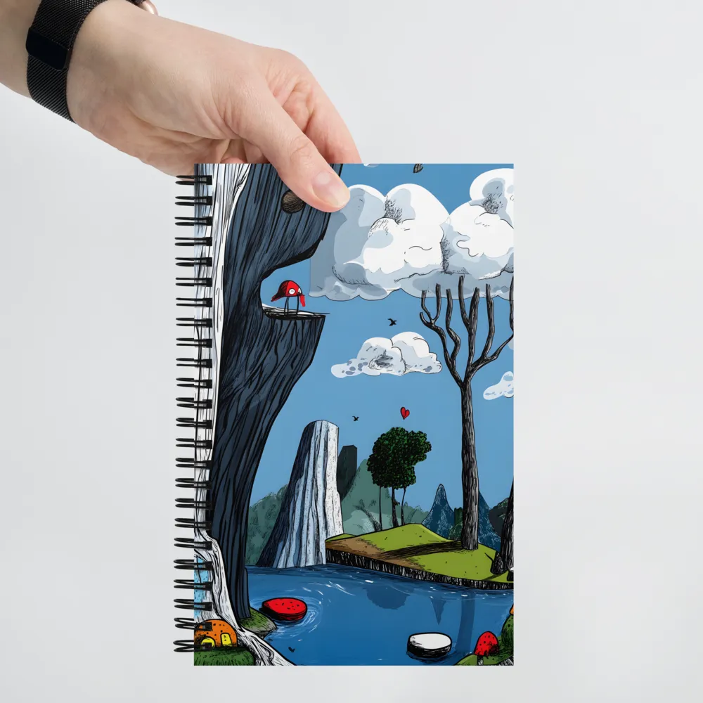 Whimsical Cliffside Reflections | Spiral Notebook