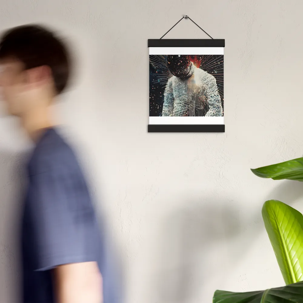 Ethereal Astronaut: A Journey Through the Cosmos | Poster With Black Wood Hanger | 8″×10″