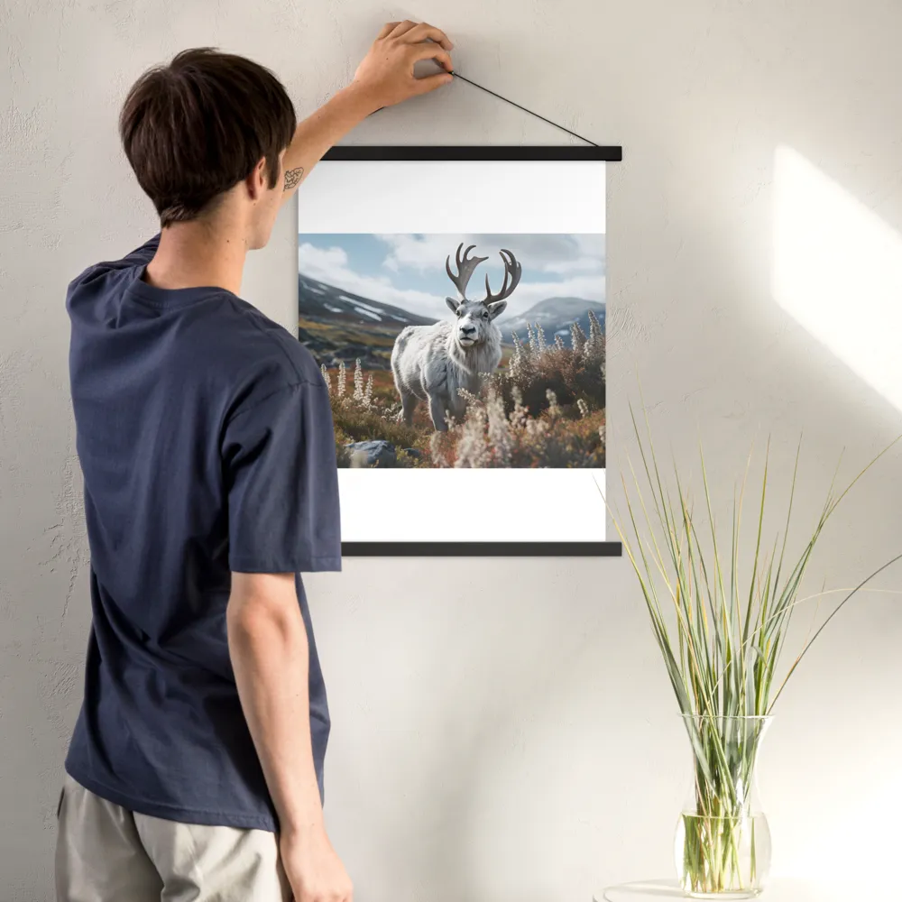 Majestic Harmony: The Reindeer in Nature | Poster With Black Wood Hanger | 18″×24″