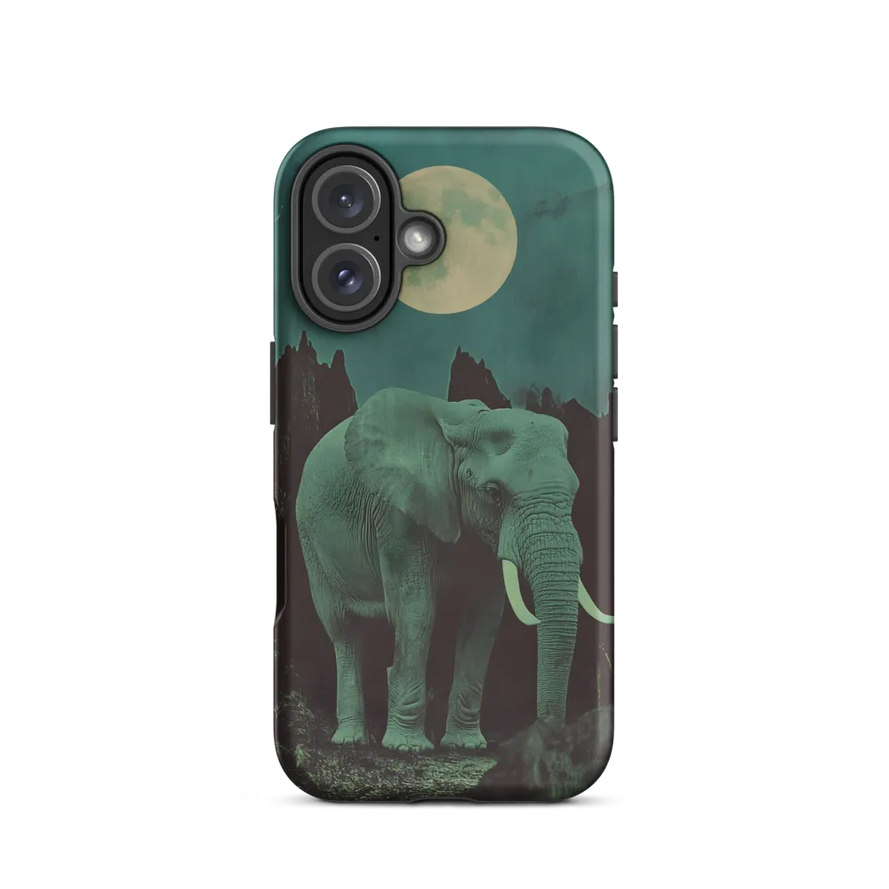 Ethereal Presence: Elephant Under a Full Moon | Phone Case