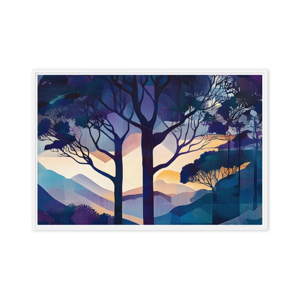 Tranquil Geometry: A Journey Through Color | Canvas with White Frame | 20″×30″