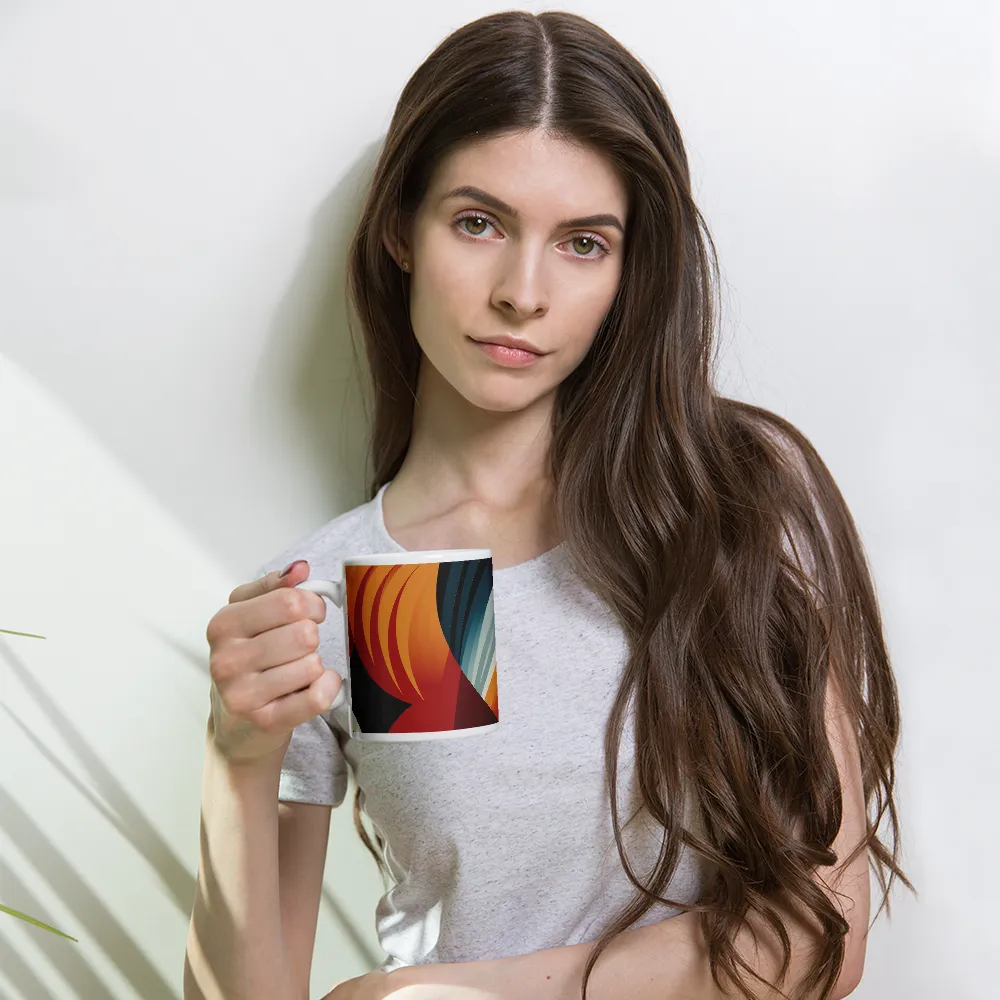 Dynamic Abstractions: A Dance of Forms and Colors | Mug with White inside | 11 oz