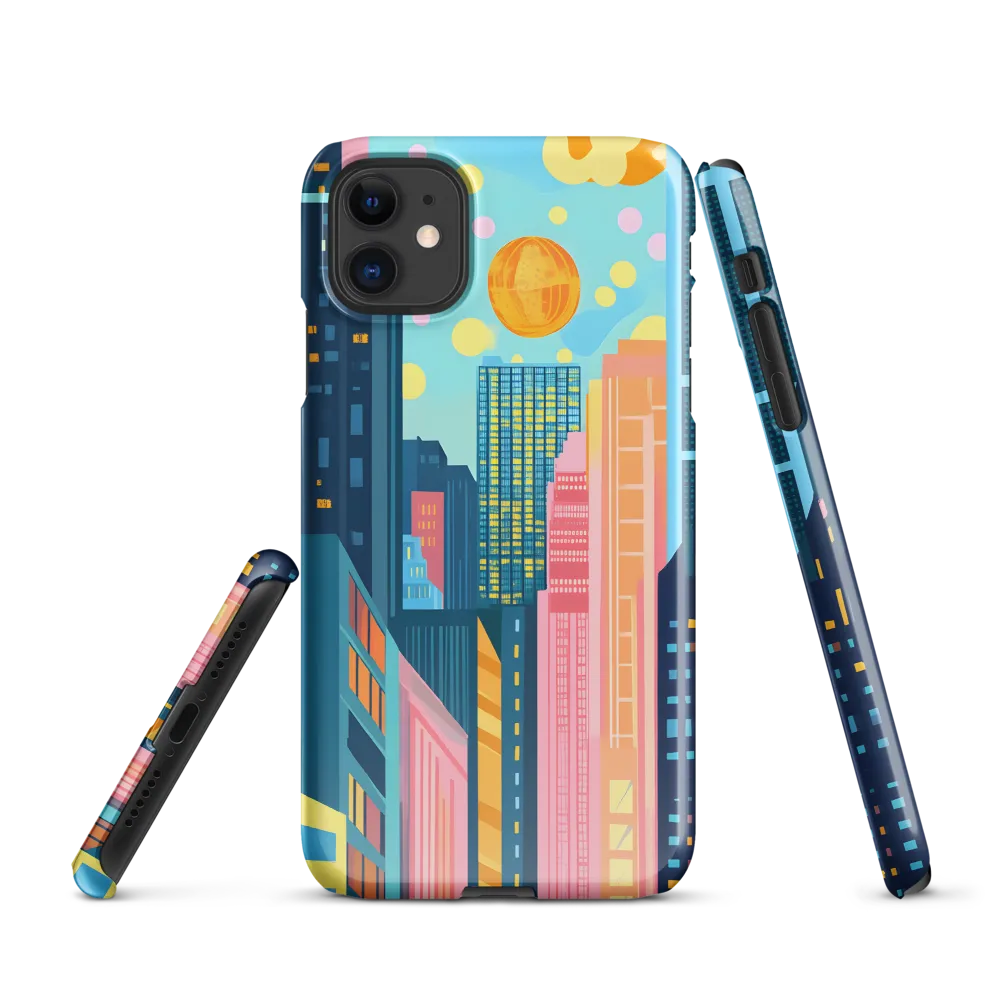 Cyan Skyline with Golden Orb