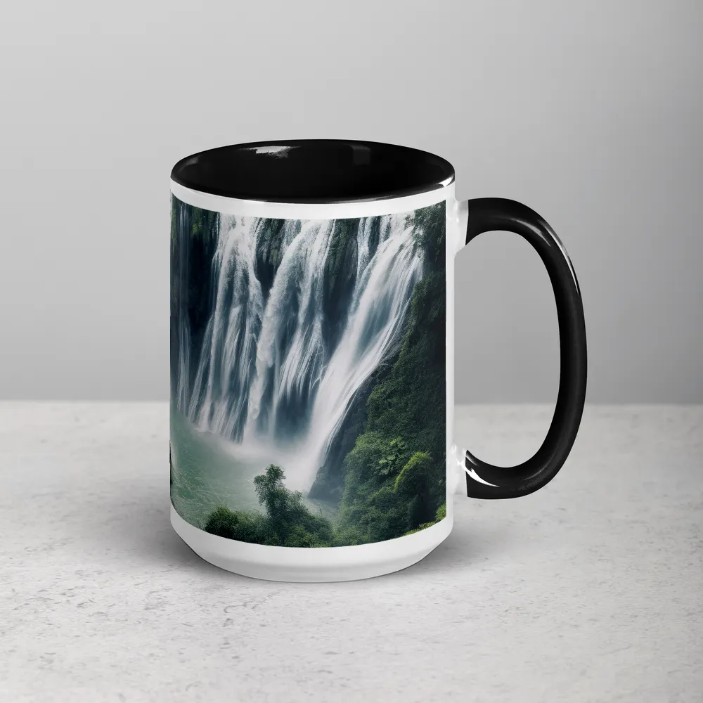 Dramatic Waterfalls in Lush Landscape | Mug