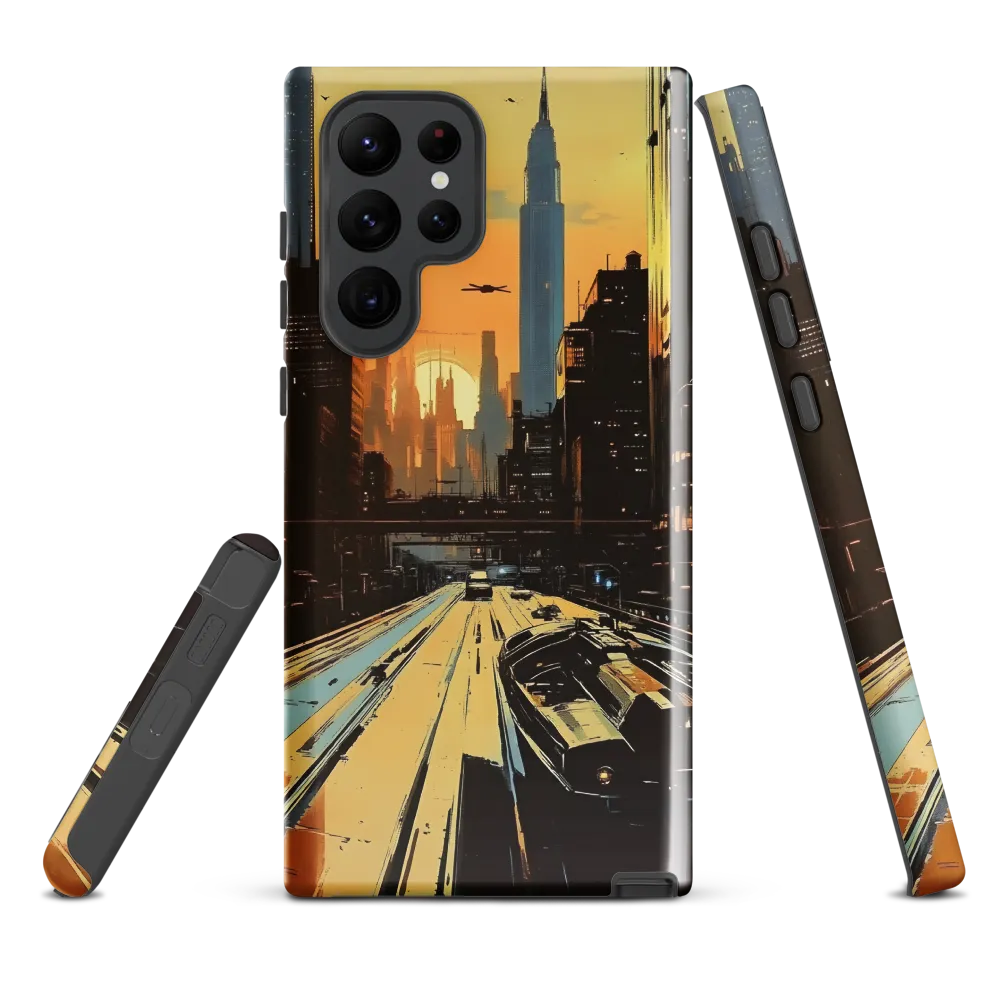 Metro Nexus: A Futuristic Cityscape | Phone Case |  S22 Ultra | Tough Case | Glossy