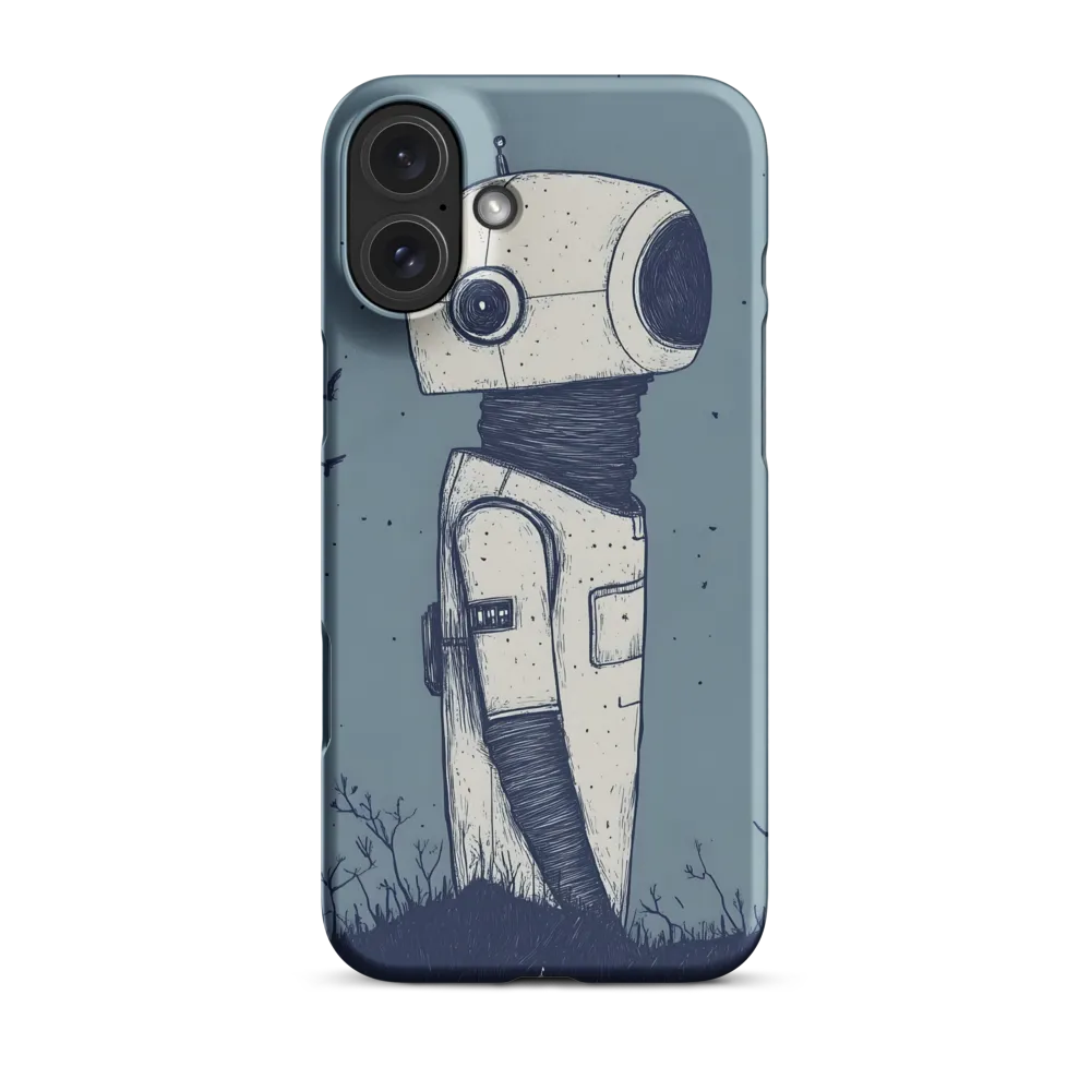Contemplative Robot in a Barren Landscape | Phone Case |  16 Plus | Snap Case | Matte