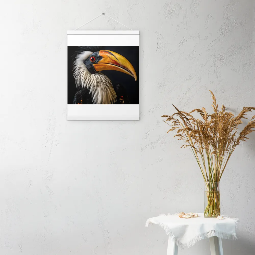 Majestic Hornbill Portrait | Poster With White Wood Hanger | 16″×20″