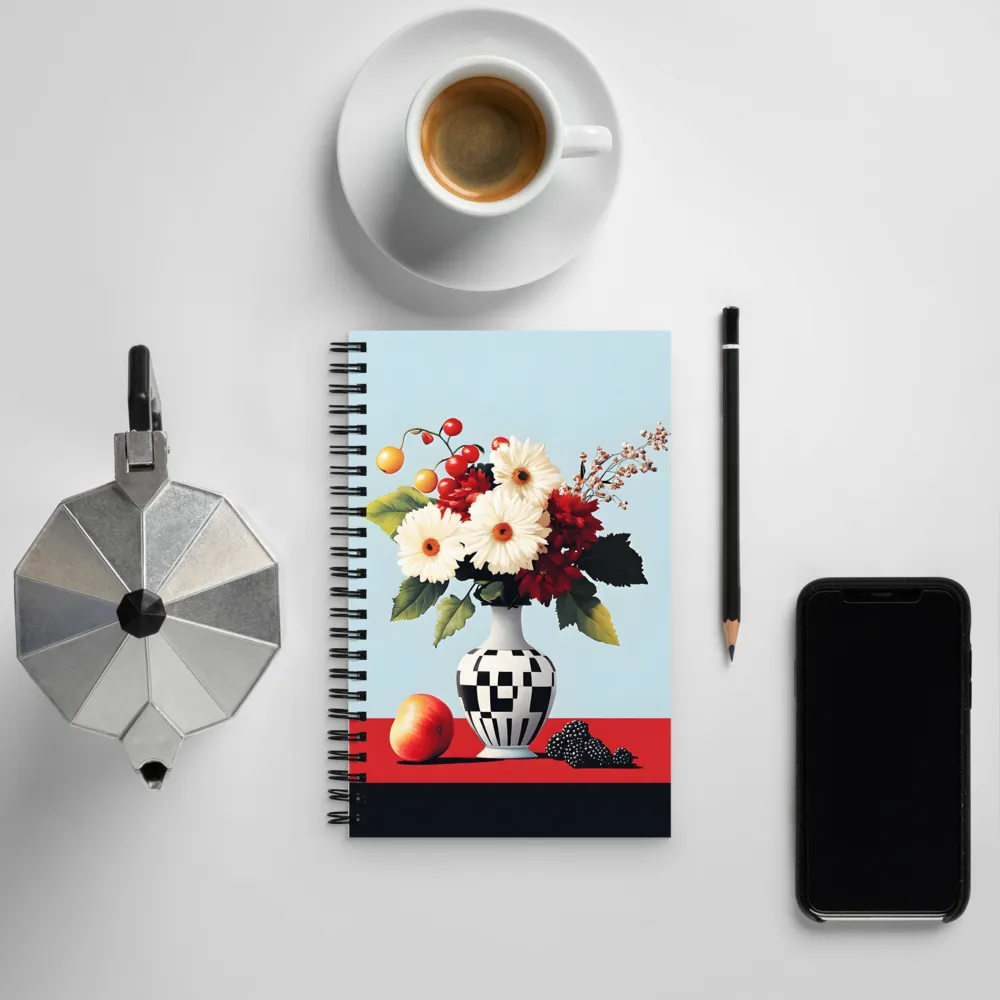 Floral Symphony: A Modern Still Life | Spiral Notebook