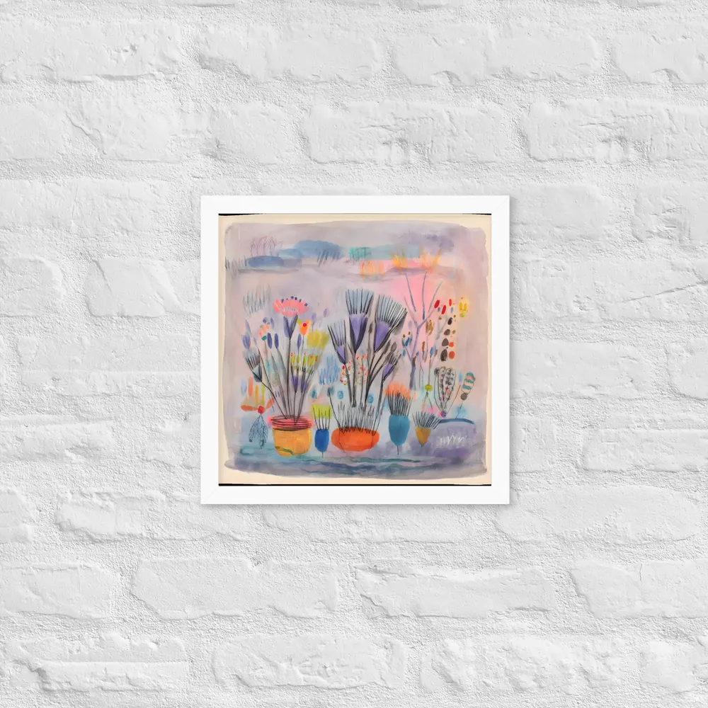 Dreamy Botanical Study 
 Poster with White Frame | 14″x 14″