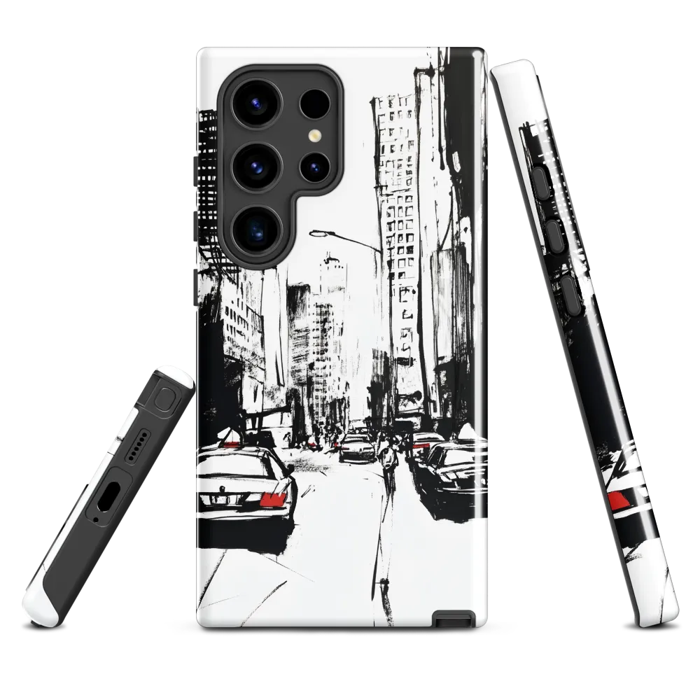 Urban Pulse: A Monochromatic Journey | Phone Case |  S24 Ultra | Tough Case | Glossy
