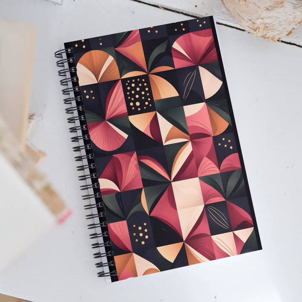 Floral Harmony in Geometry | Spiral Notebook