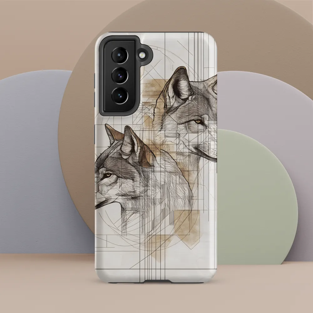 Geometric Harmony: The Essence of Wolves | Phone Case |  S21 FE | Tough Case | Matte