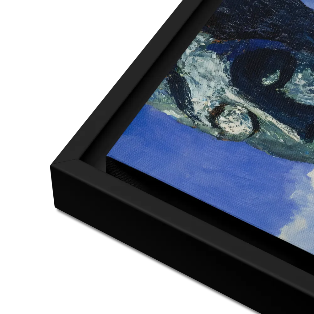 Silent Contemplation | Canvas with Black Frame | 12″×12″