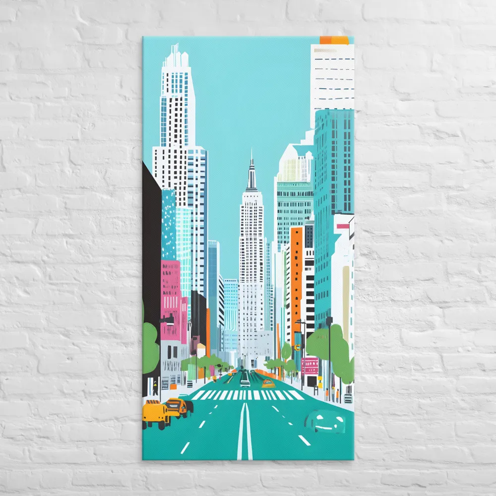 Urban Symphony: A Modern Cityscape | Canvas | 30″×60″