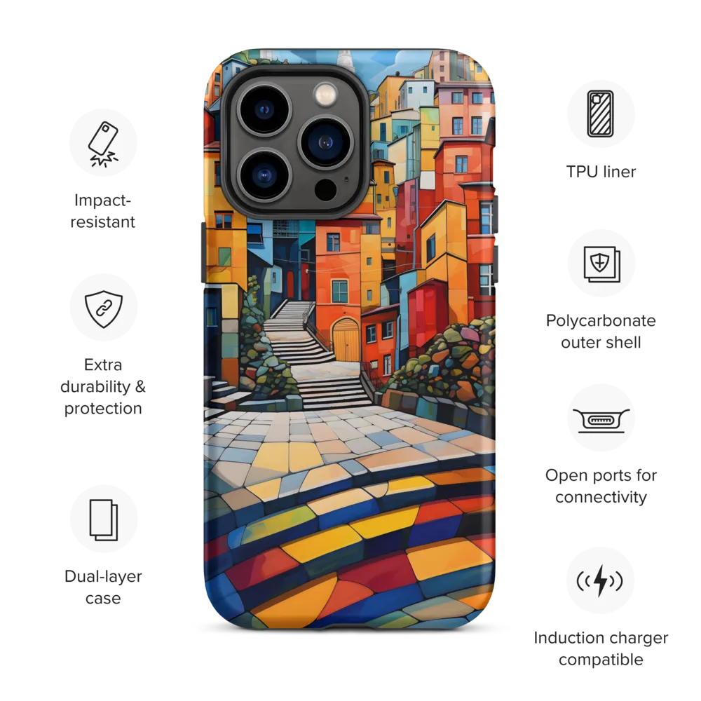 Vibrant Village: A Cubist Journey