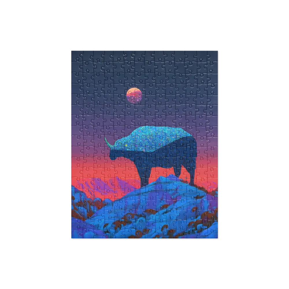 Luminous Bison Under a Celestial Sky | Jigsaw Puzzle | 252/520 pieces