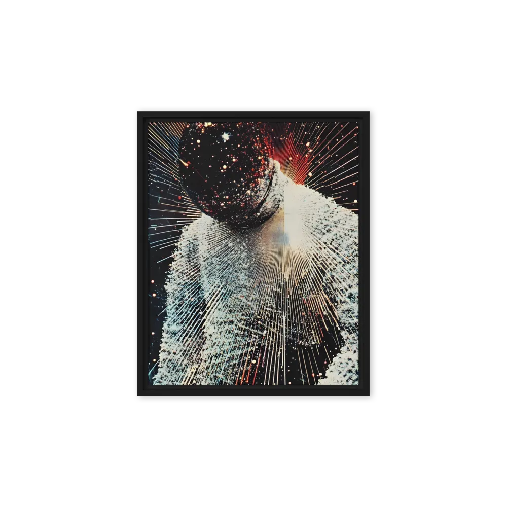 Ethereal Astronaut: A Journey Through the Cosmos | Canvas with Black Frame | 8″×10″