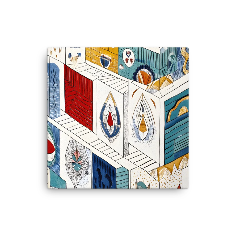 Symphony of Geometric Harmony | Thin Canvas | 16″×16″