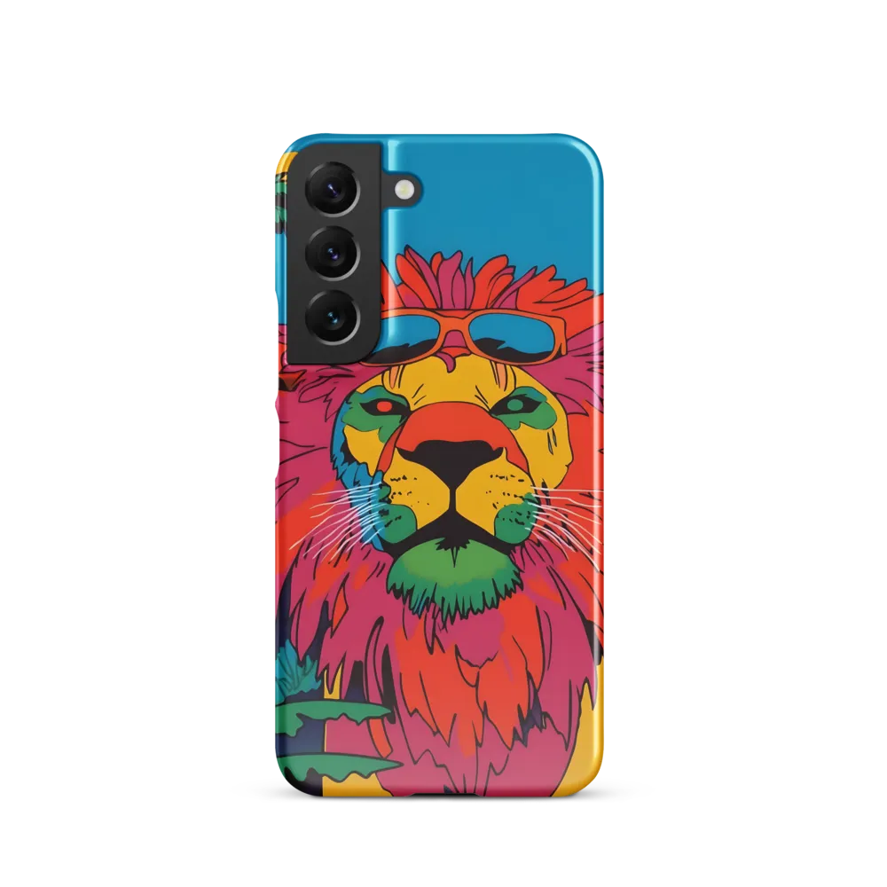 Lion with Sunglasses: A Vibrant Tropical Portrait
