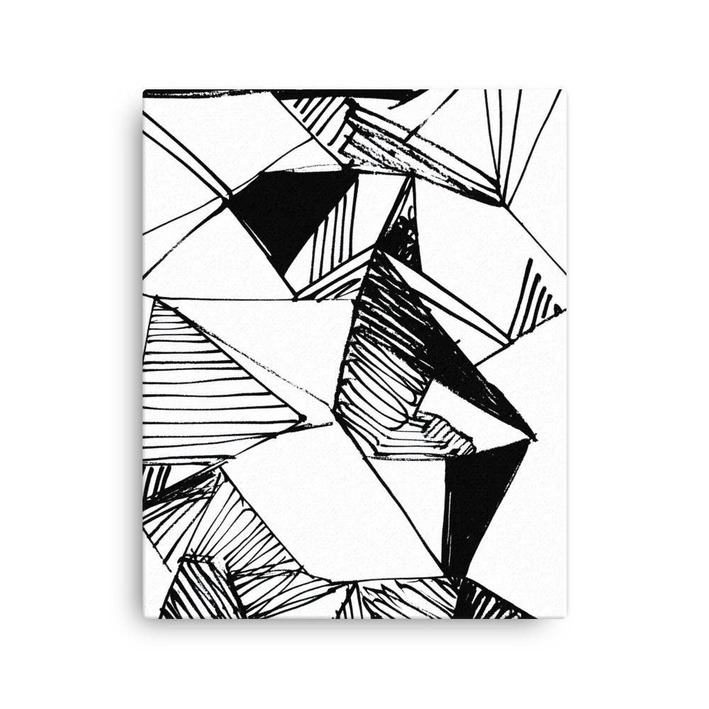 Dynamic Geometry in Ink | Thin Canvas | 16″×20″