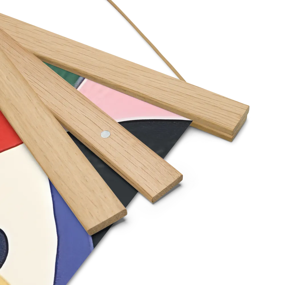 Dynamic Mosaic Symmetry | Poster With Oak Wood Hanger | 18″×18″