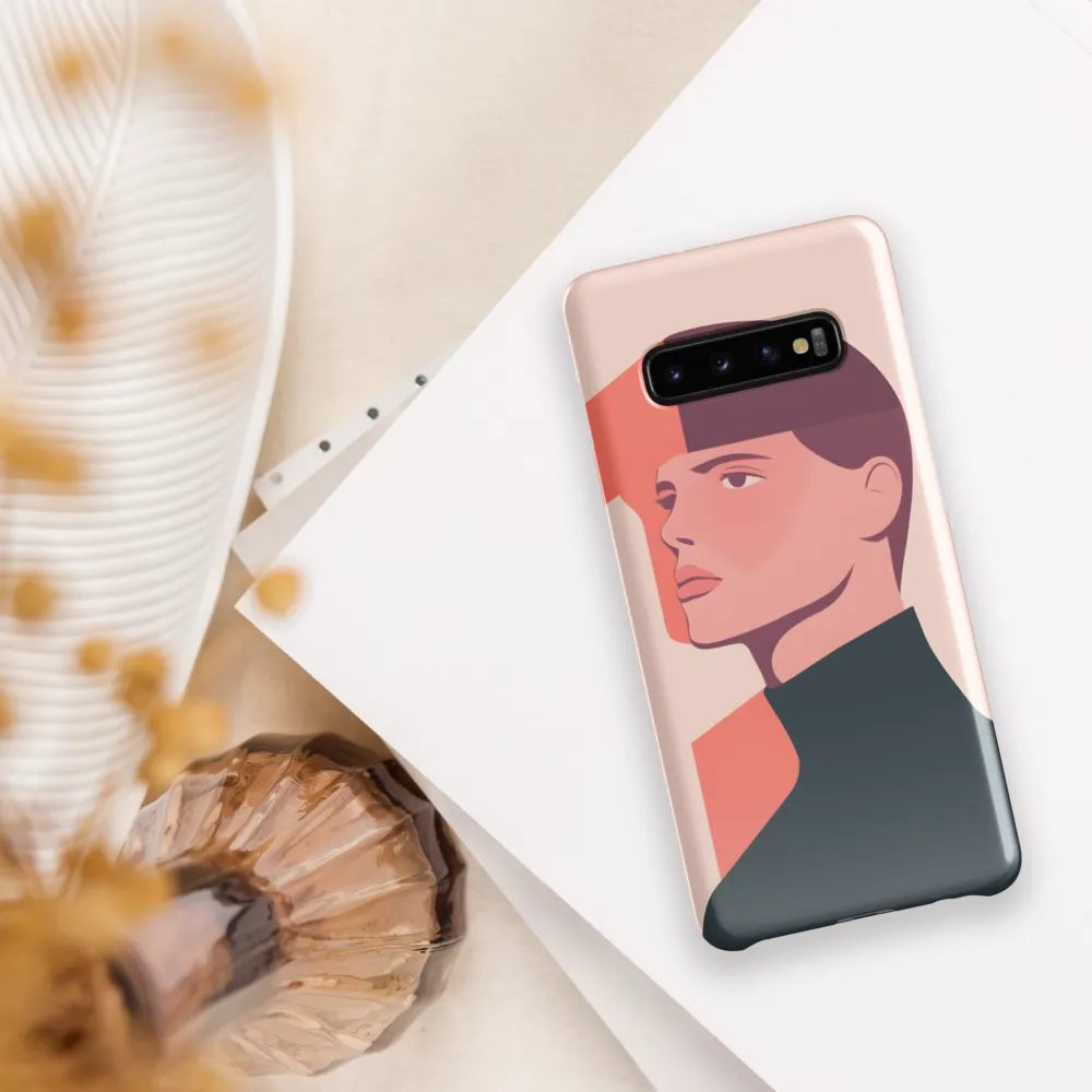 Contemplative Portrait in Minimalism | Phone Case |  S10 Plus | Snap Case | Glossy