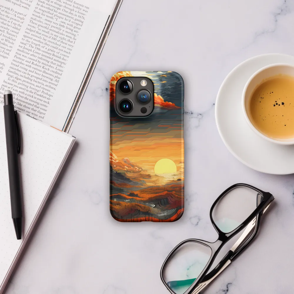 Ethereal Sunset: A Serene Landscape in Flowing Forms