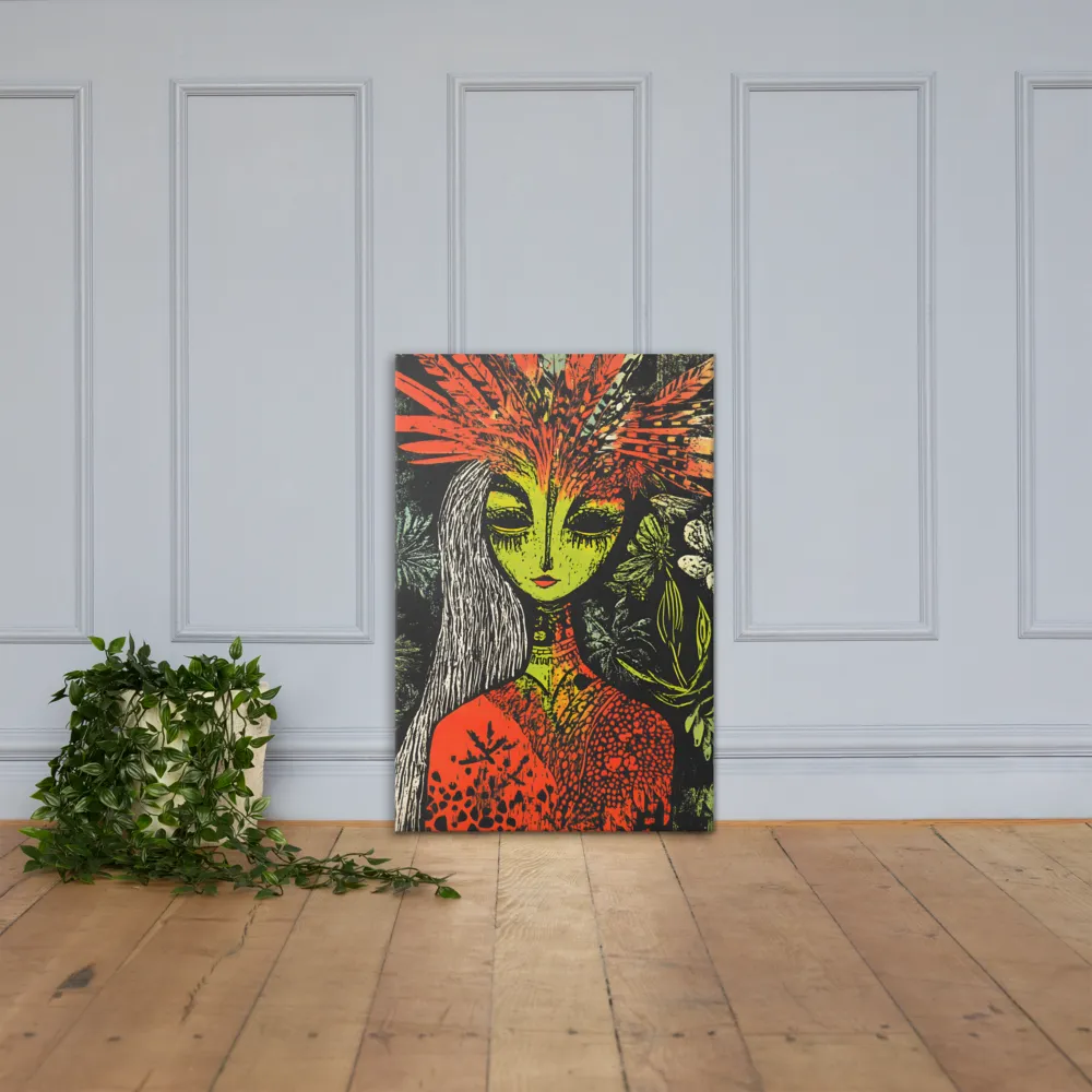 Mystical Flora: A Surreal Portrait | Canvas | 24″×36″