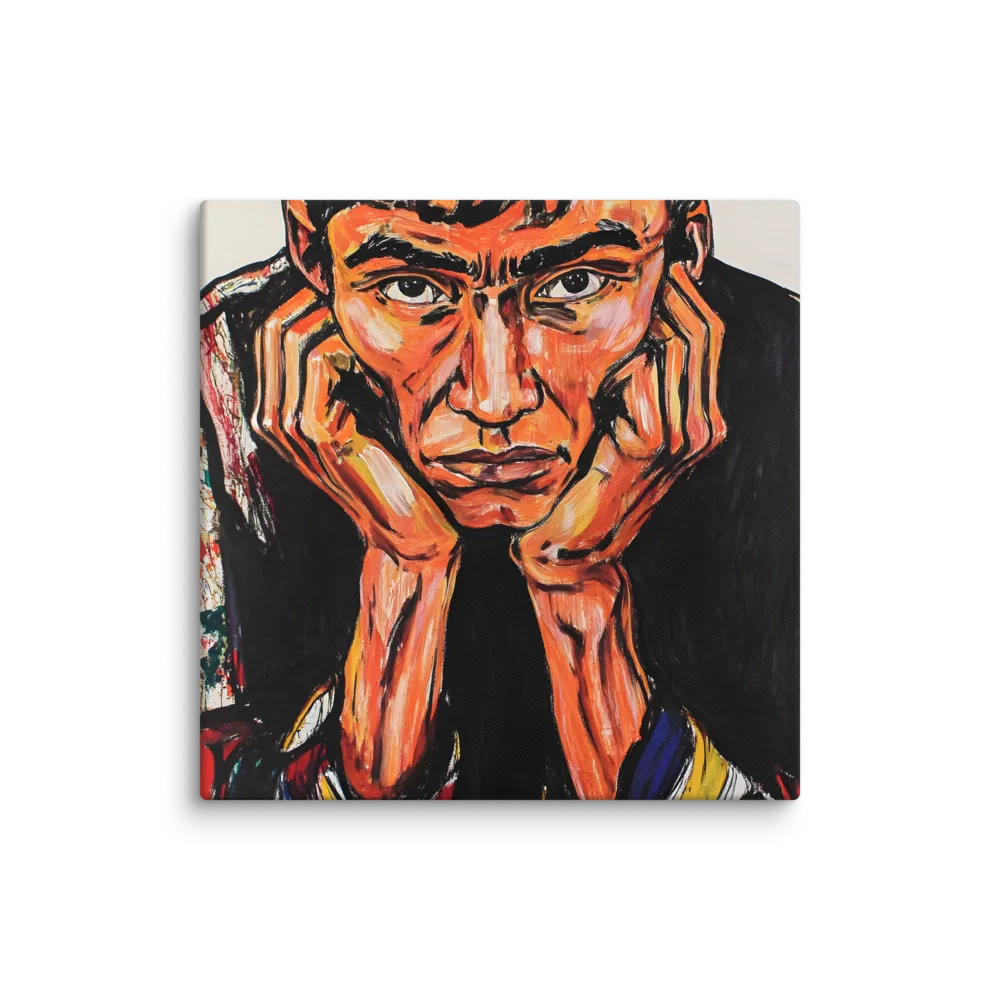 Contemplative Intensity: An Expressionist Portrait