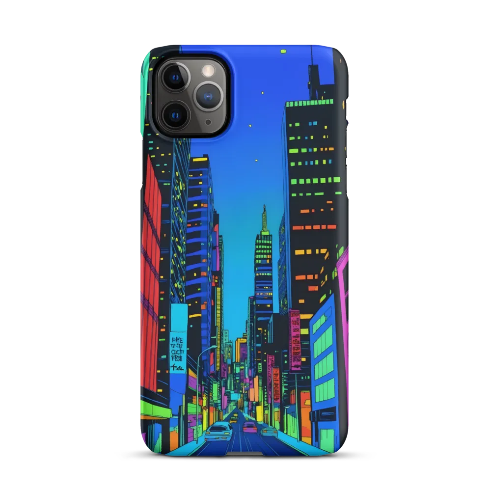 Neon Dreamscape: A Futuristic City at Dusk | Phone Case |  11 Pro Max | Snap Case | Matte