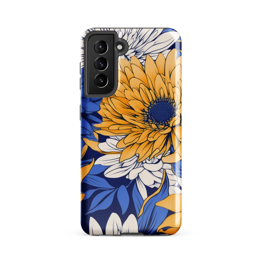 Floral Harmony in Blue and Yellow