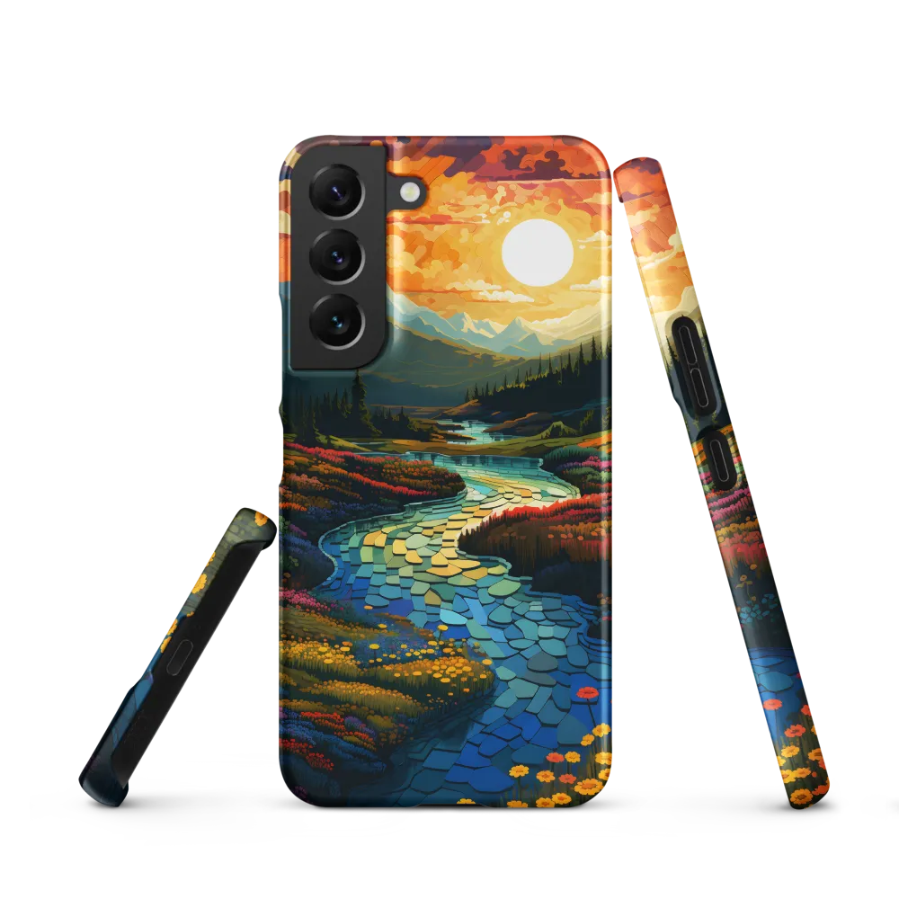 Serenity in Sunset: A Winding River's Embrace | Phone Case |  S22 | Snap Case | Matte
