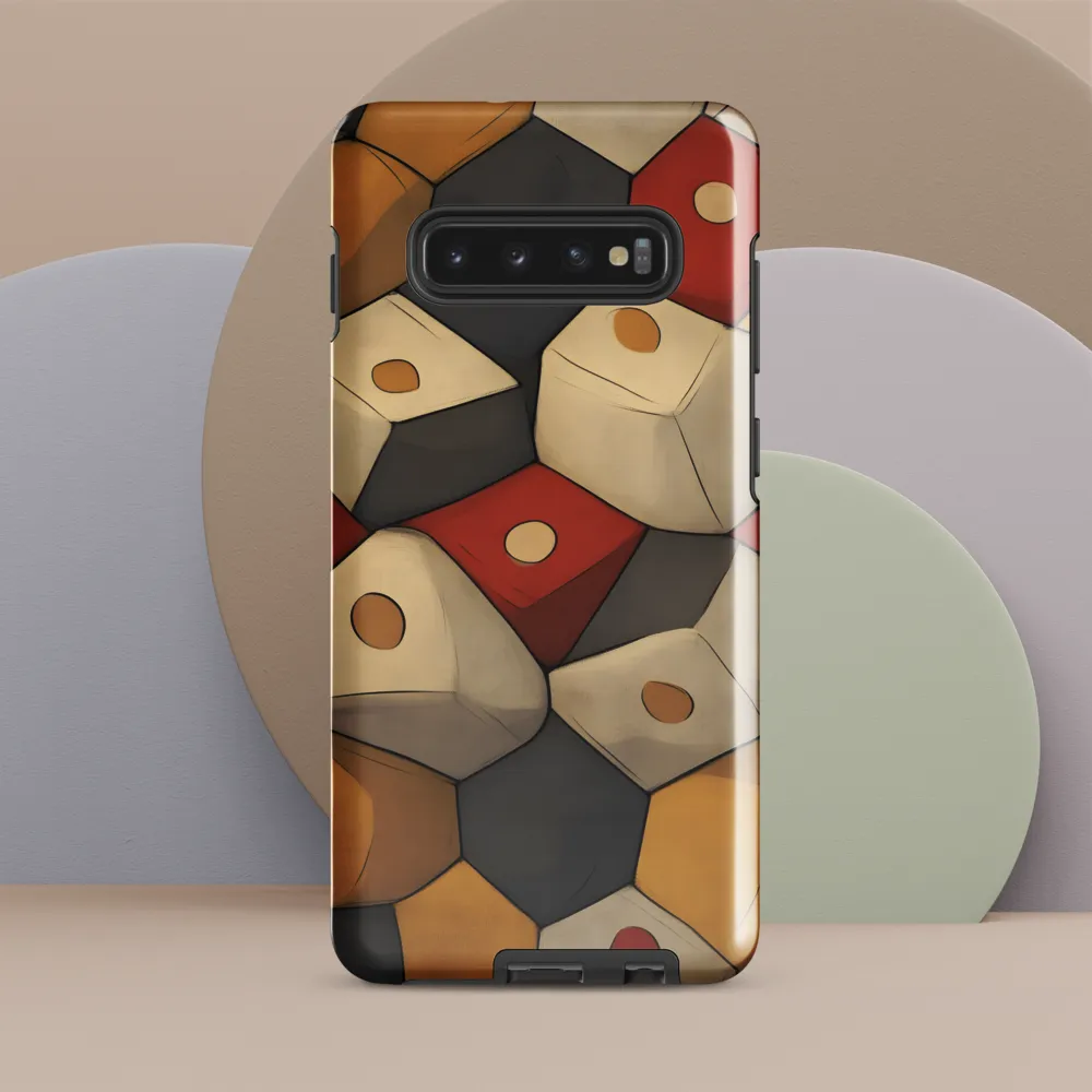 Interlocking Hexagons: An Abstract Dance of Color | Phone Case |  S10 Plus | Tough Case | Glossy