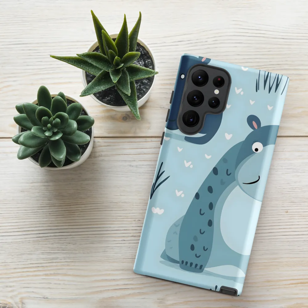 Whimsical Hippo Delight | Phone Case |  S22 Ultra | Tough Case | Matte