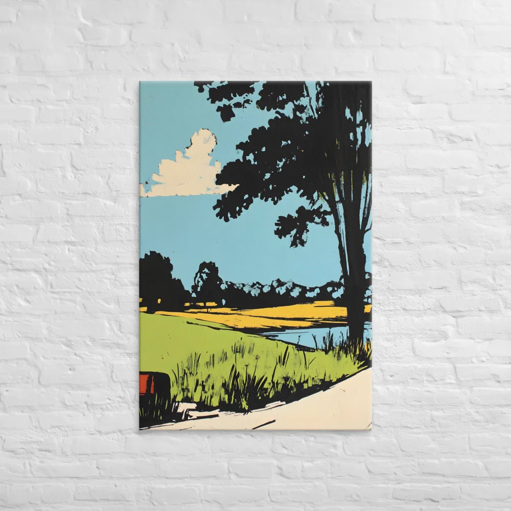 Vibrant Landscape in Pop Art Style | Canvas | 32″×48″