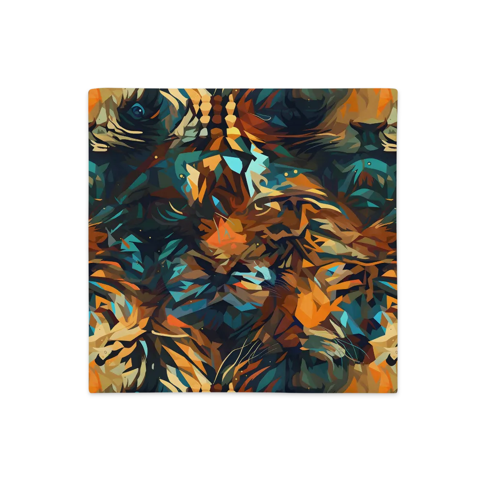 Wild Symphony: Abstract Tigers | Pillow Case | 18″×18″