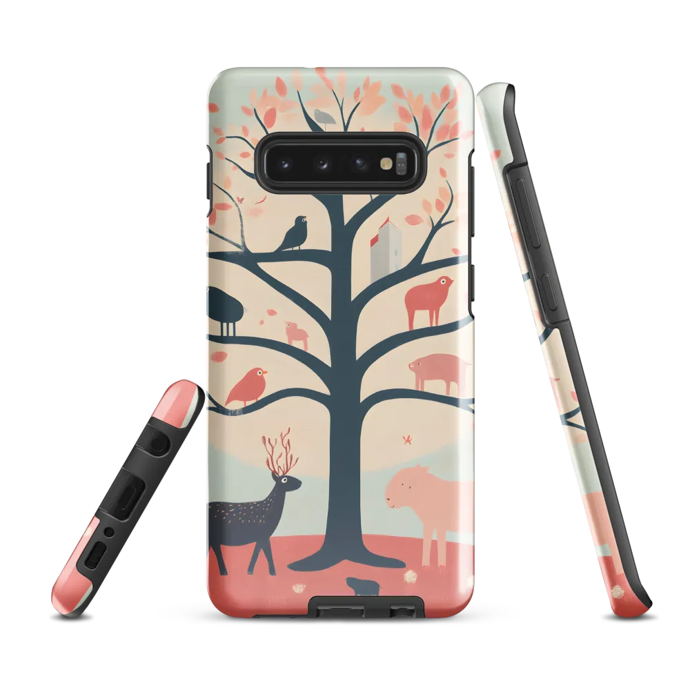 Whimsical Tree with Playful Creatures | Phone Case |  S10 Plus | Tough Case | Glossy