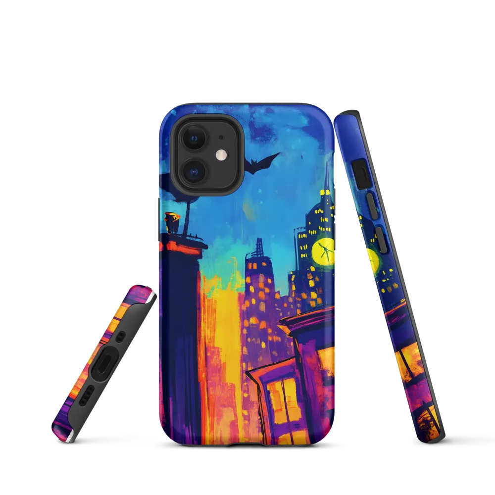 Midnight Clock over Neon Rooftops