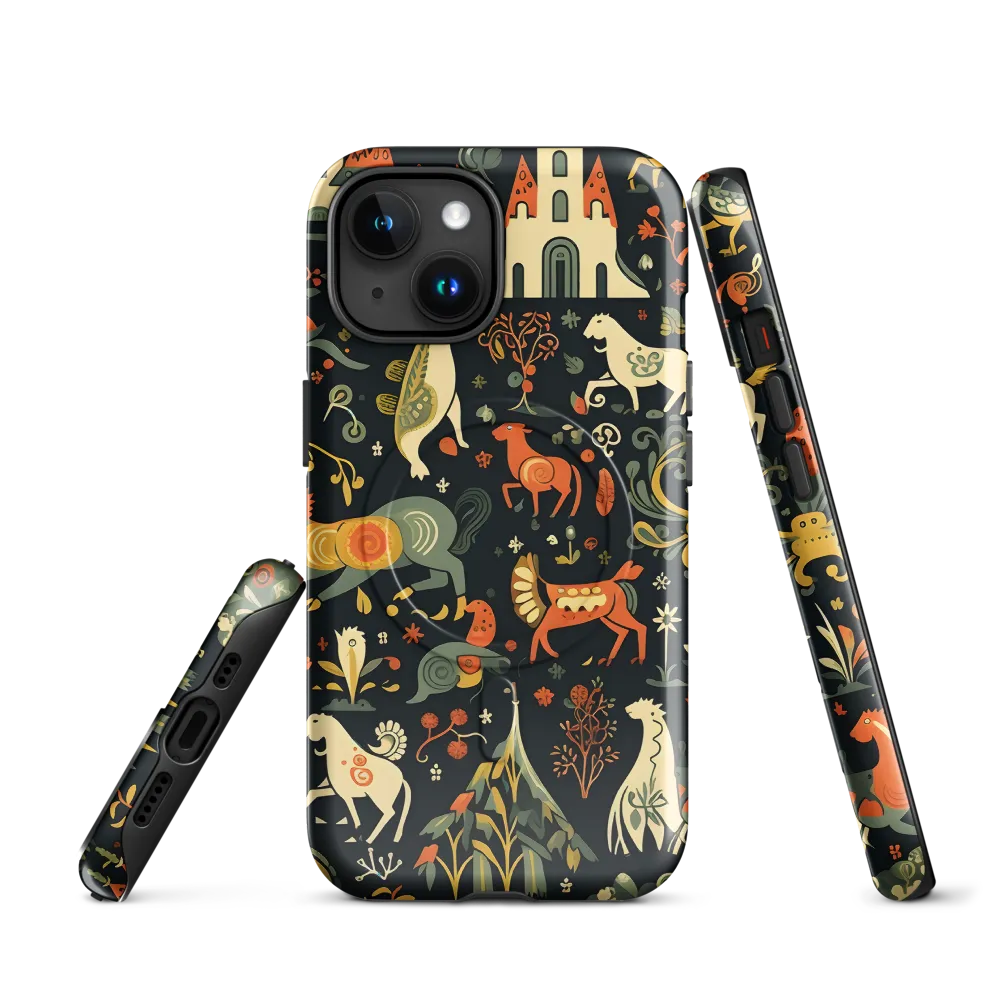 Whimsical Forest: A Folk Art Journey | Phone Case |  15 | MagSafe® Tough Case | Glossy