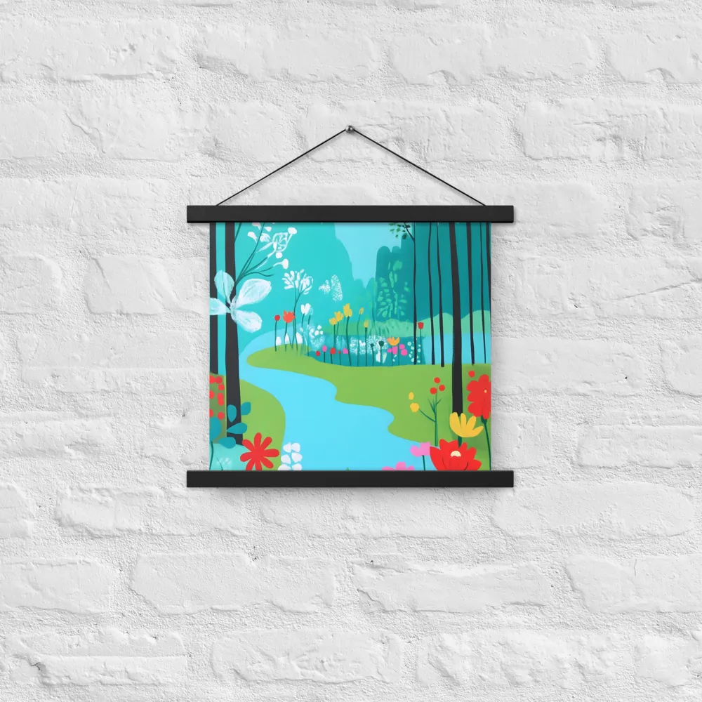 Whispers of Spring: A Colorful Retreat | Poster With Black Wood Hanger | 14″×14″