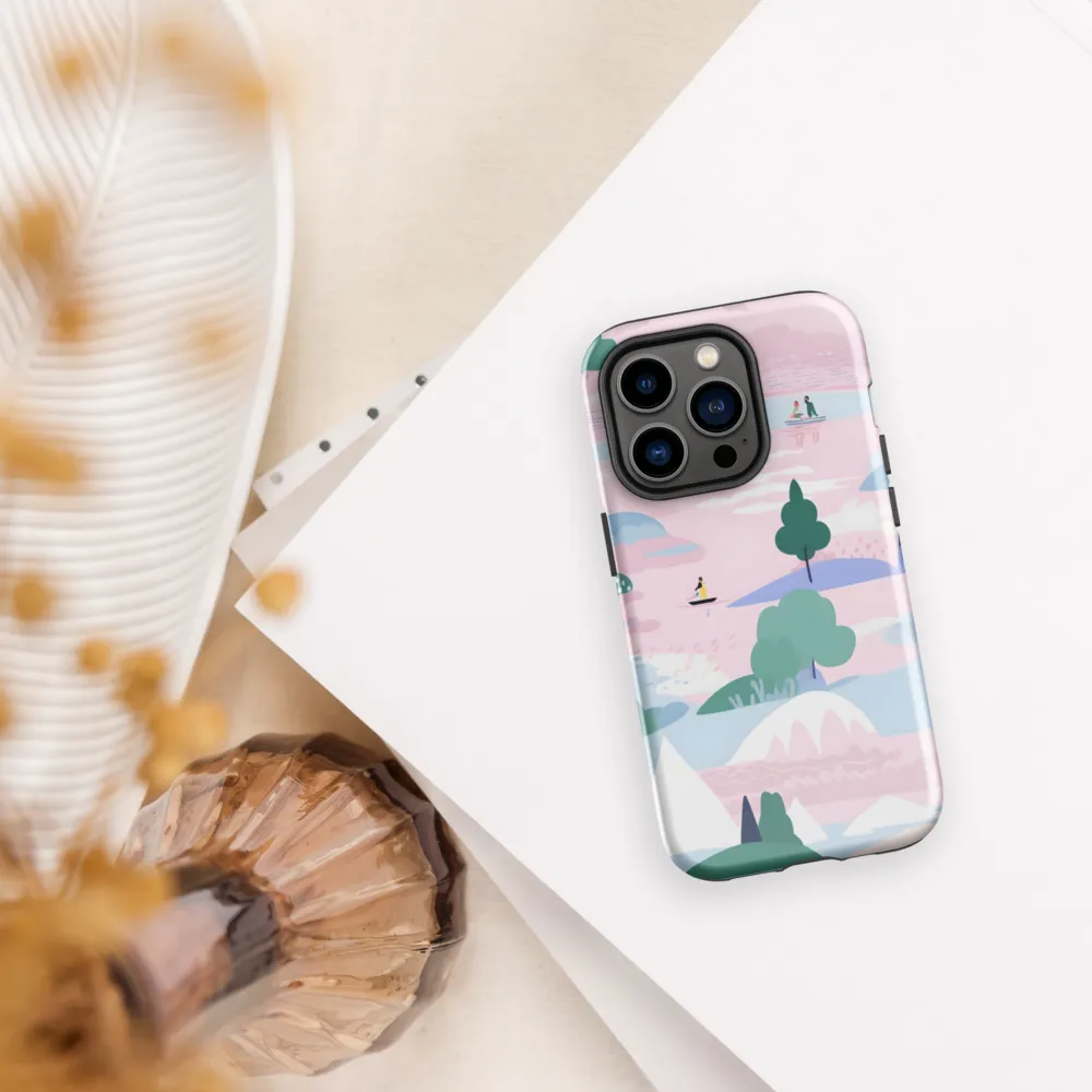 Whimsical Reflections: A Journey Through Landscapes | Phone Case |  14 Pro | Tough Case | Glossy