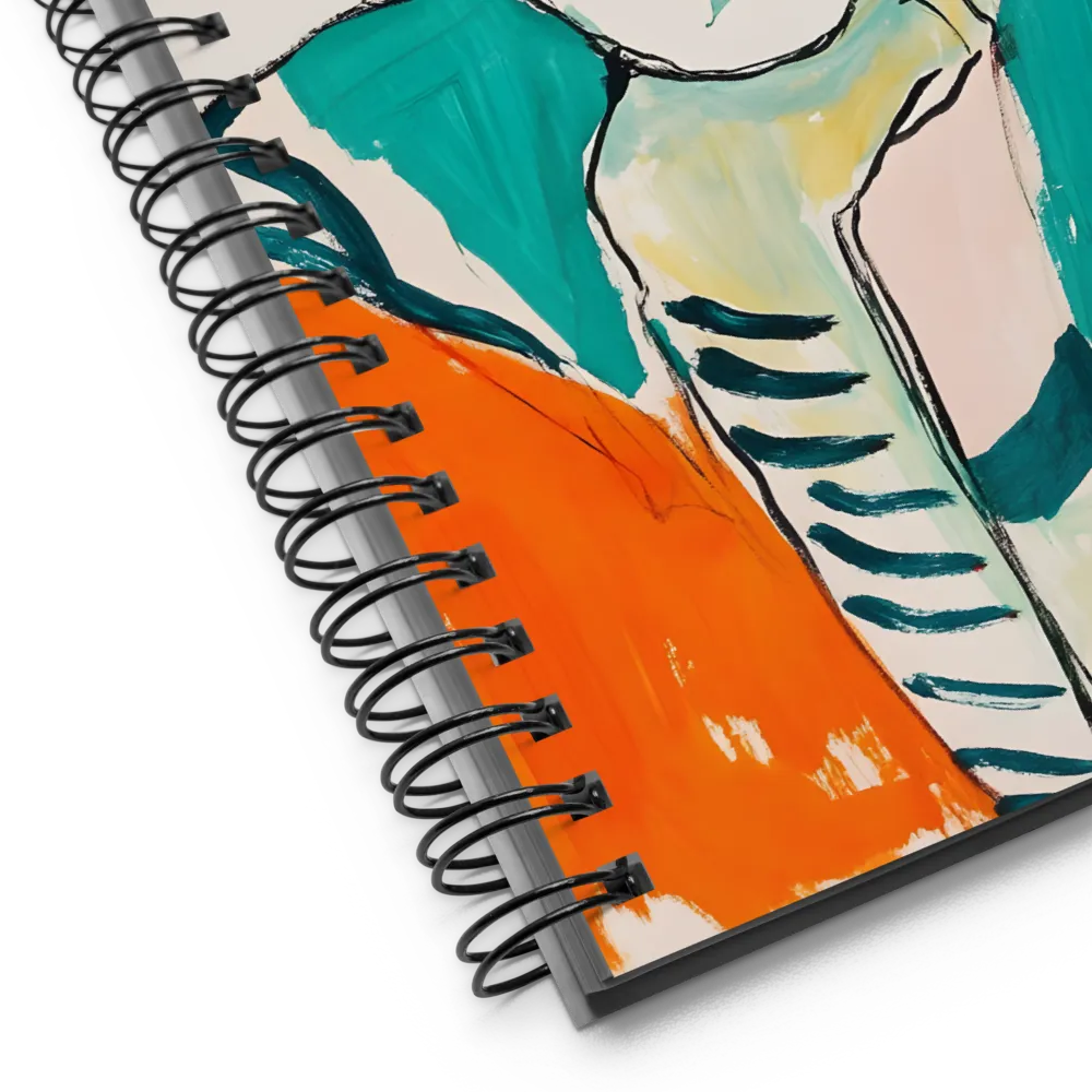 Contemplative Portrait in Bold Hues | Spiral Notebook