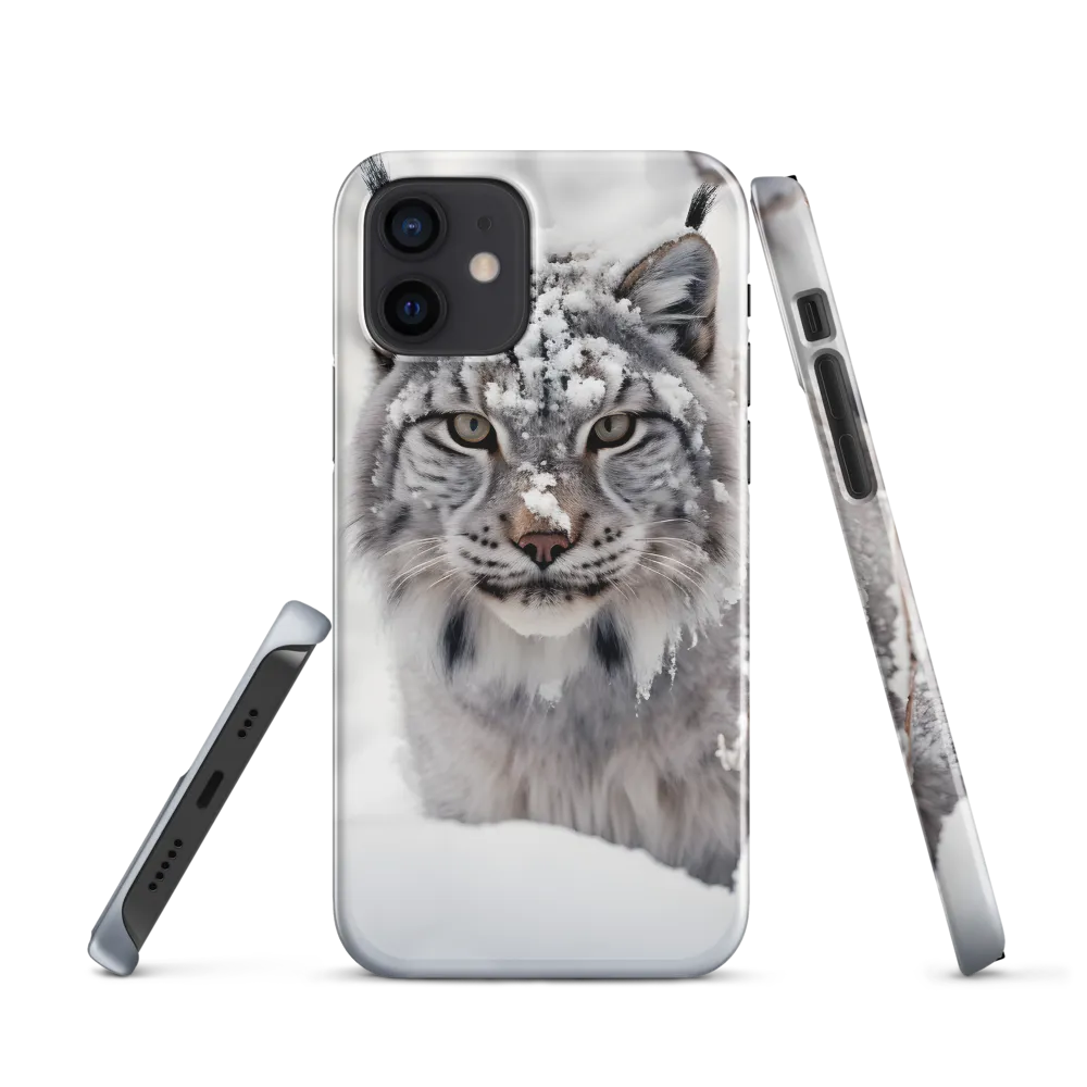 Whispers of Winter: The Lynx in Snow | Phone Case |  12 | Snap Case | Glossy